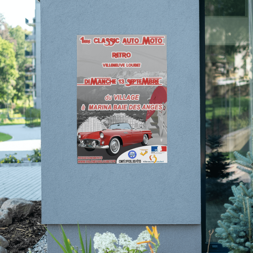 Affiche Classic Auto Moto Rétro - Villeneuve-Loubet